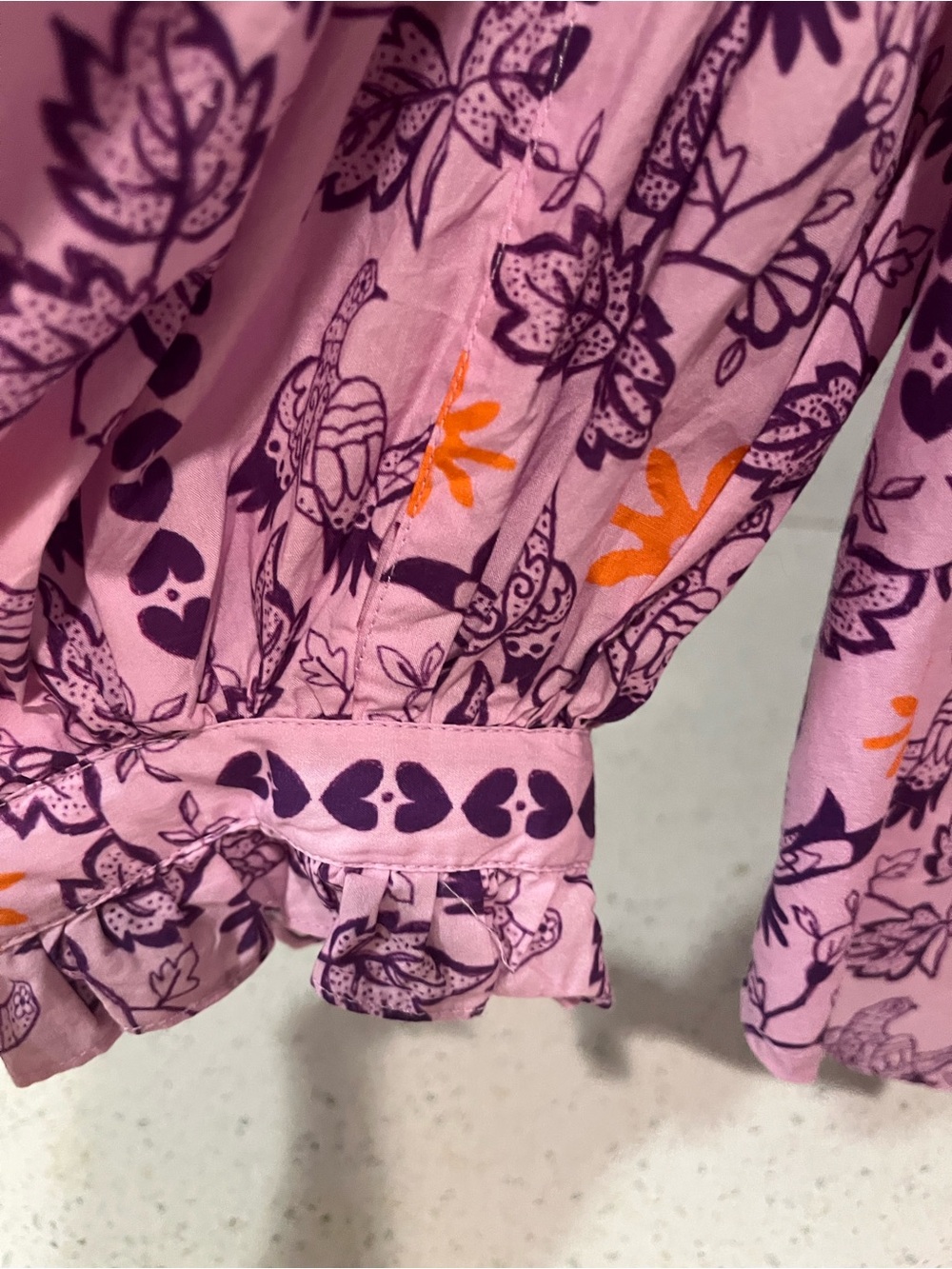 Oliphant Hummingbird Ruffle Blouse- XS - Picture 3 of 10